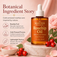 Close-up of rosehip oil texture showing lightweight absorption benefit