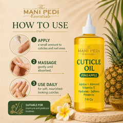 The Mani Pedi Essentials bottle held in hand to show 7 fl oz scale advantage