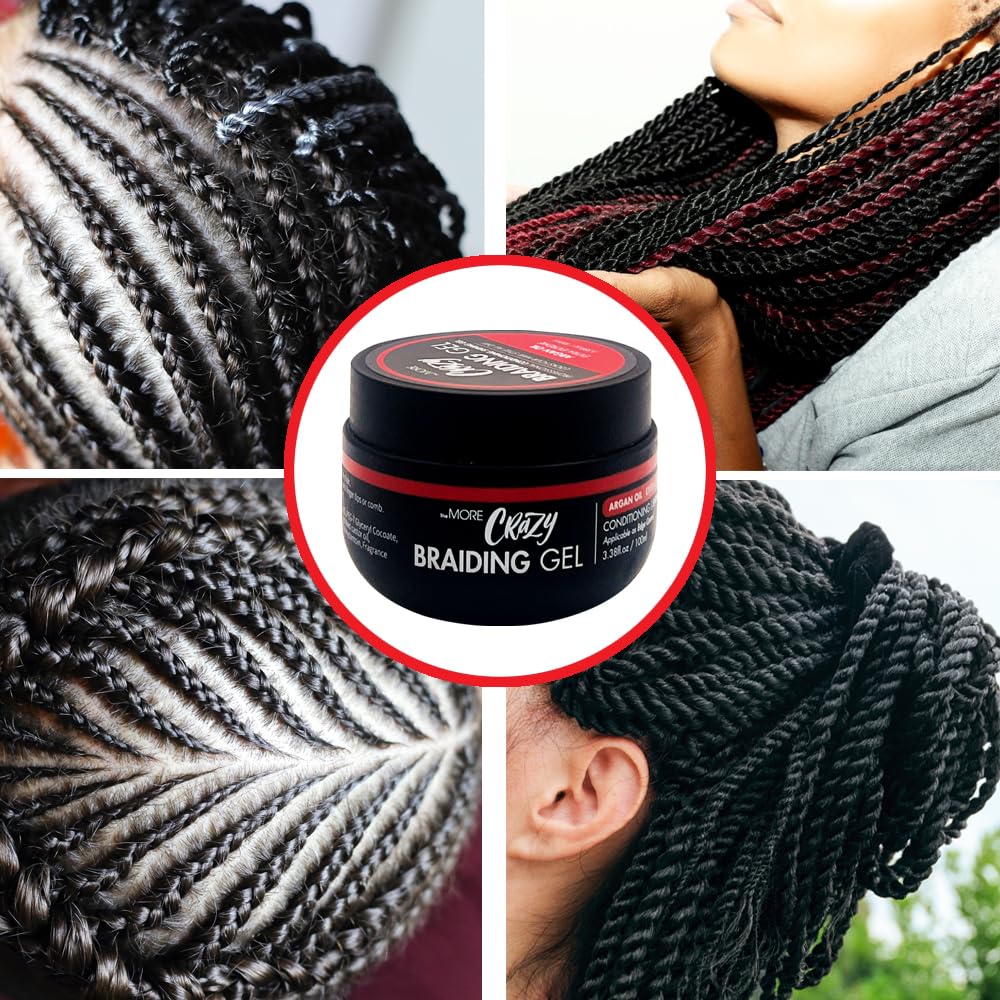 Close-up of The MORE gel open jar showing smooth clear texture and shine benefits