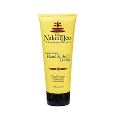 The Naked Bee front bottle showing Nag Champa scent and moisturizing promise