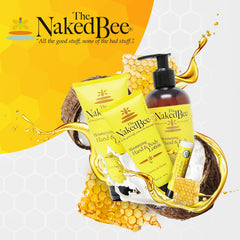 The Naked Bee ingredient label close-up highlighting clean formula and no parabens