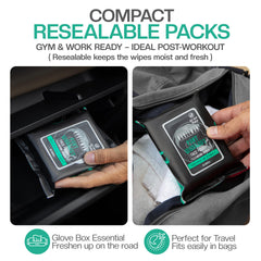 Four Nobleman packs inside a gym bag illustrating ready-to-go freshness