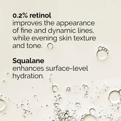 The Ordinary label close-up highlighting retinol concentration and usage guidance
