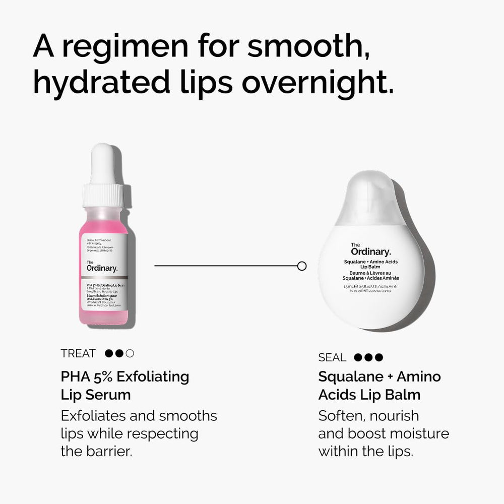 The Ordinary in a nighttime routine setting showing how to layer under lip balm for hydration