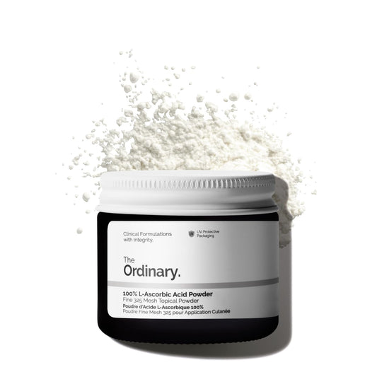 The Ordinary powder front packaging showing product name and size for clear identification and trust