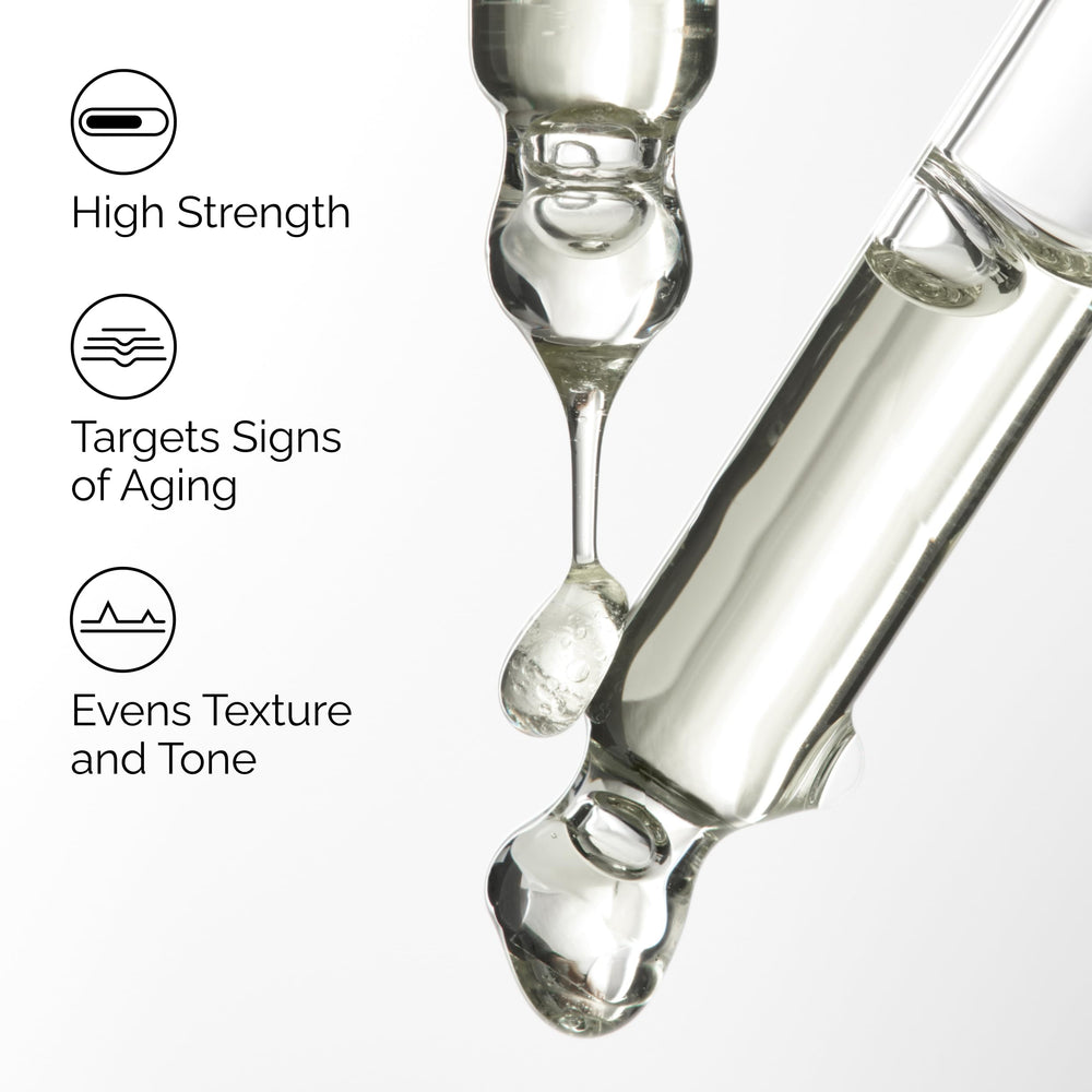 The Ordinary serum texture on fingertip close-up, showing lightweight oiliness and hydration