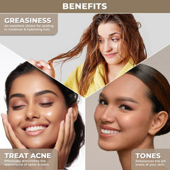 The Organic Forest grapeseed oil applied to hair for shine and conditioning
