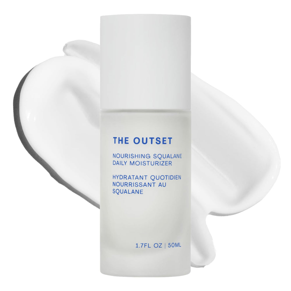 The Outset front packaging showing compact 1.7 fl oz and branding for clean skincare benefits
