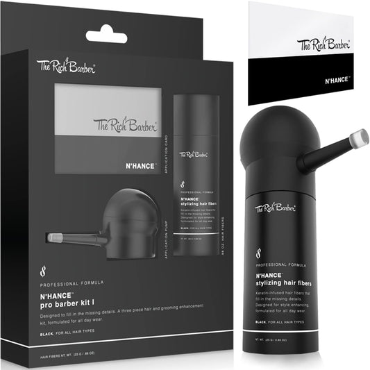 The Rich Barber front packaging showing kit and benefits