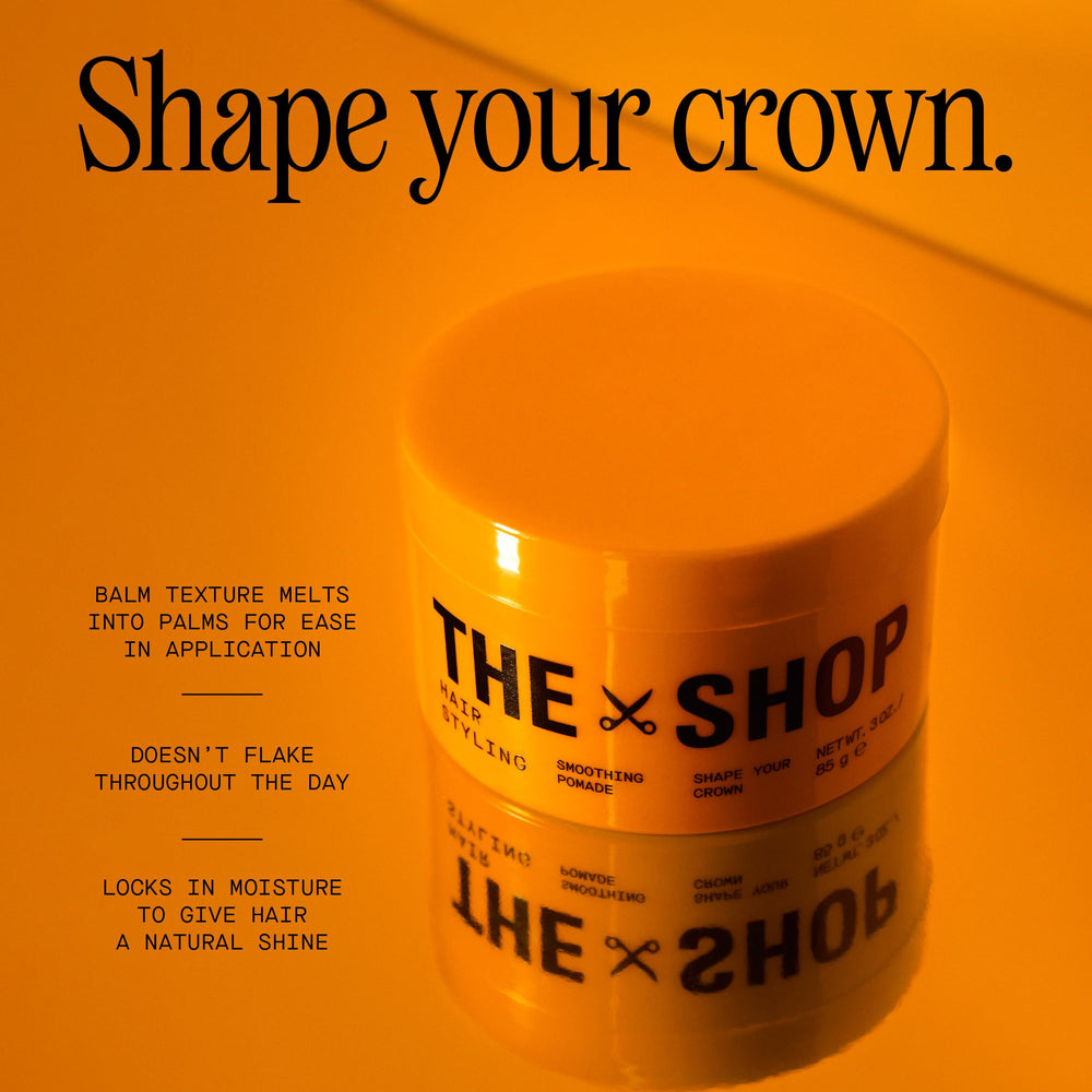The Shop Uninterrupted” pomade being applied to hair demonstrating smooth, touchable hold