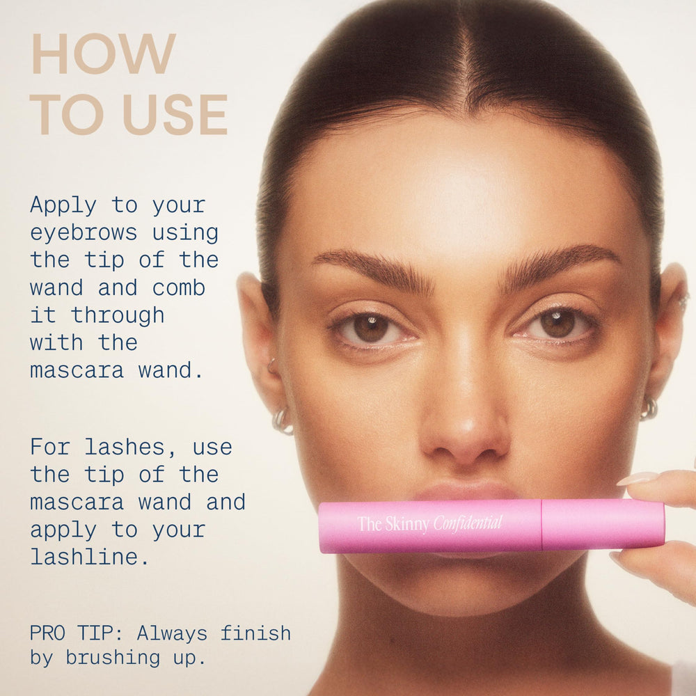 The Skinny Confidential before and after brows demonstrating refined, defined benefit