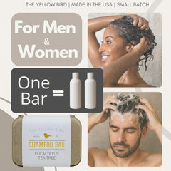 Lather from The Yellow Bird bar in hand demonstrating quick foam and easy rinsing benefit