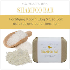 Recyclable box label of The Yellow Bird bar highlighting sulfate-free formula