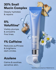 Then I Met You being applied under eye demonstrating depuffing and gentle glide benefit
