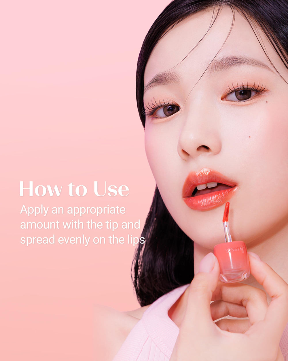 THESAEM lip tint inside a purse showing everyday portability and on-the-go touch-ups