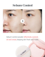 THESAEM close-up powder texture, shows fine particles for soft finish