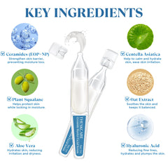THESKCARE close-up of milky serum texture highlighting smooth absorption benefit