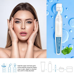 THESKCARE applied on model in bathroom illustrating calming hydration benefit