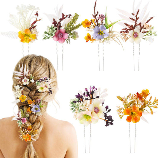 Thiccywoov front packaging showing six multicolor flower hair clips and set benefit