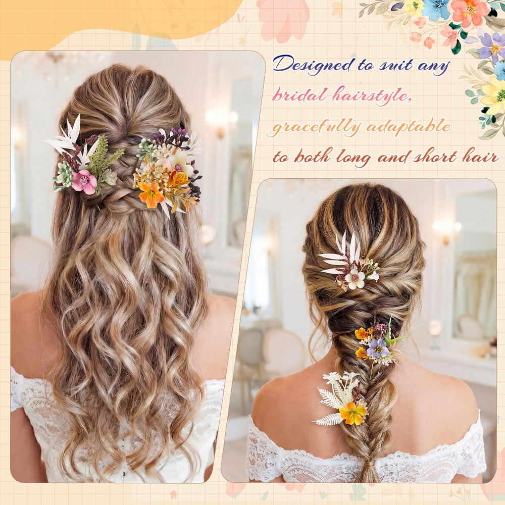 Thiccywoov flower clip placed in braid offering boho accent for events