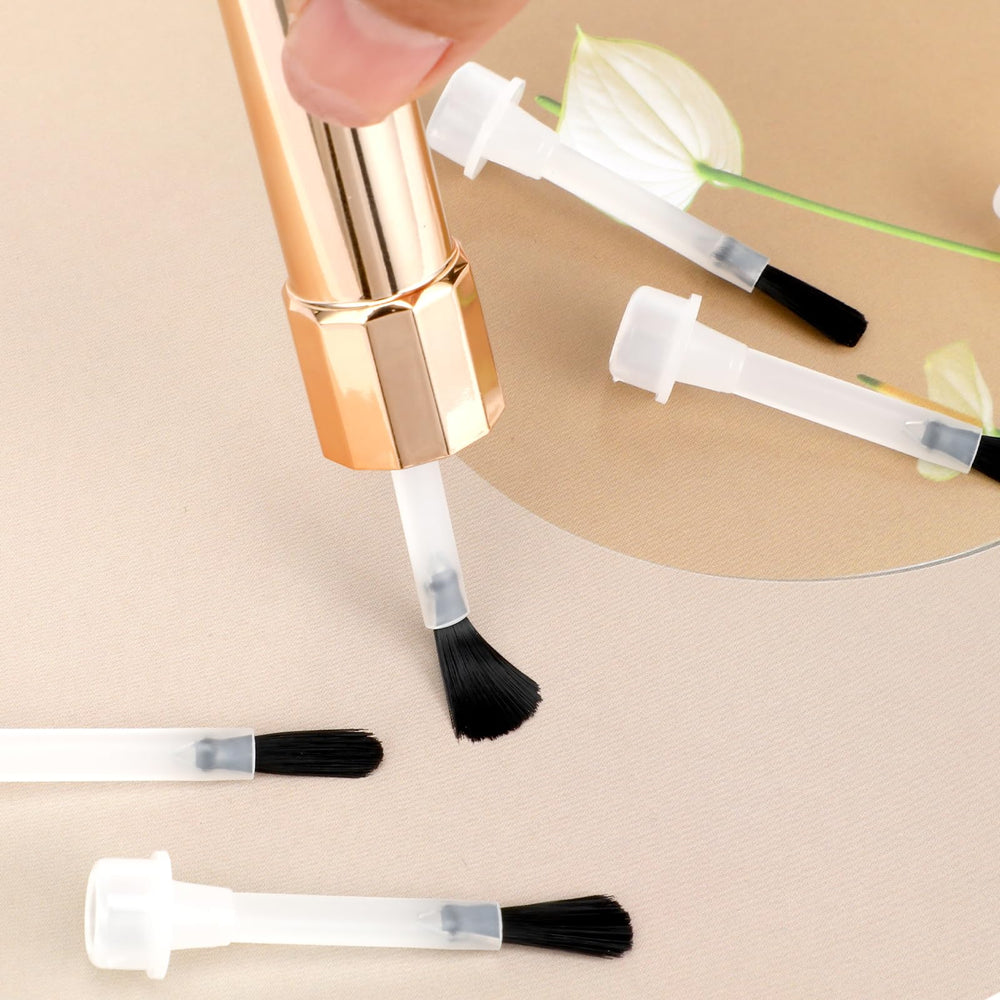 Thinp brush in use applying polish to nail for faster, cleaner manicures