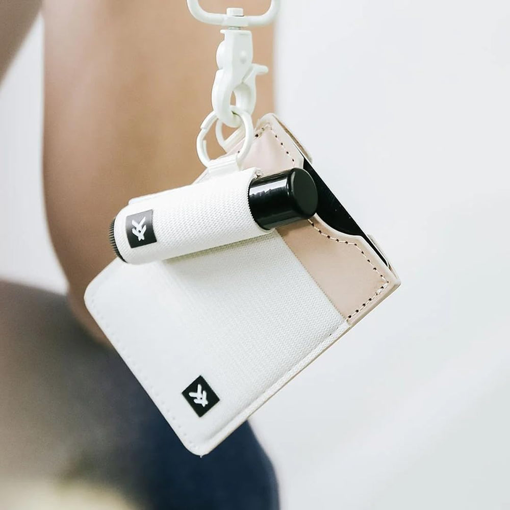 Thread Wallets holder hanging from bag showing convenient everyday carry