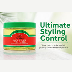Three Flowers open tub texture showing smooth, easy-to-distribute pomade