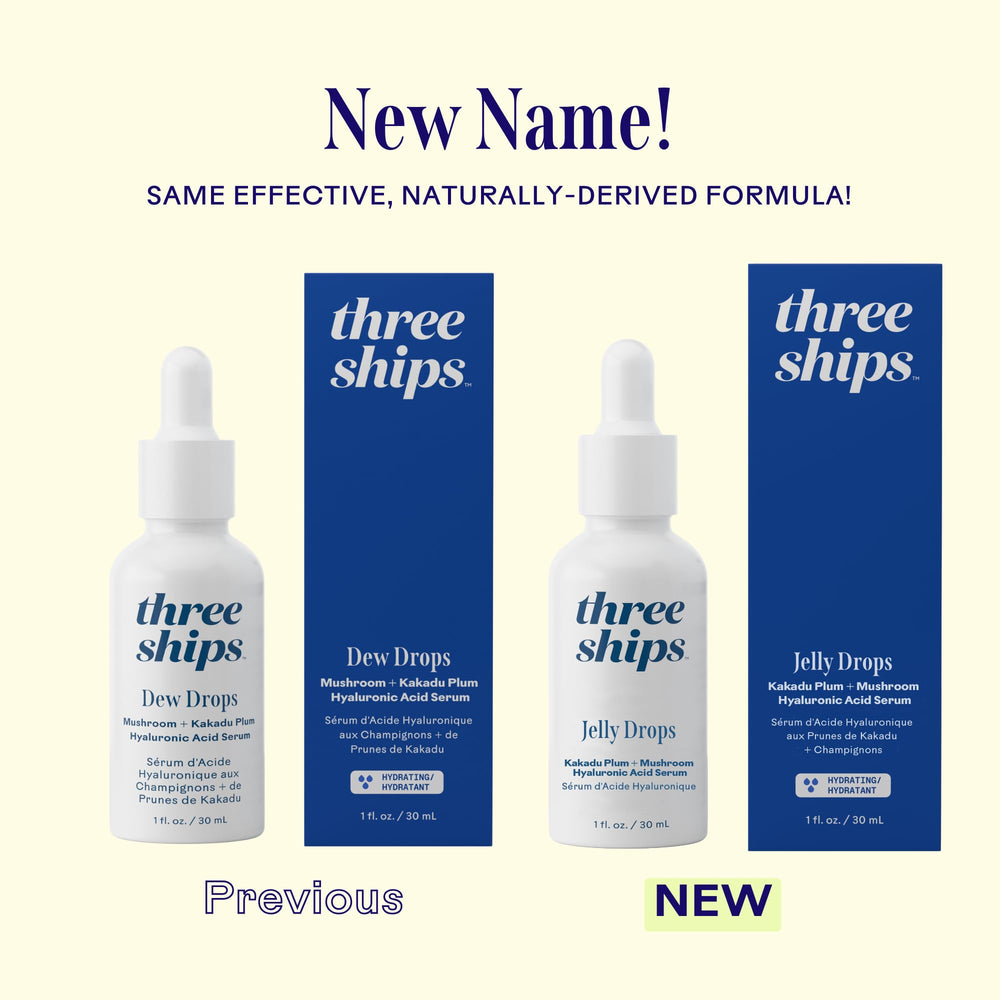 Three Ships serum in hand being applied to skin showing smooth coverage benefit