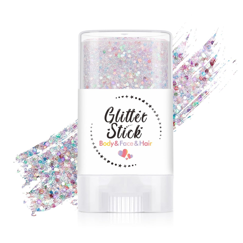 THZCU glitter stick front packaging showing colorful tube and label, easy-to-carry