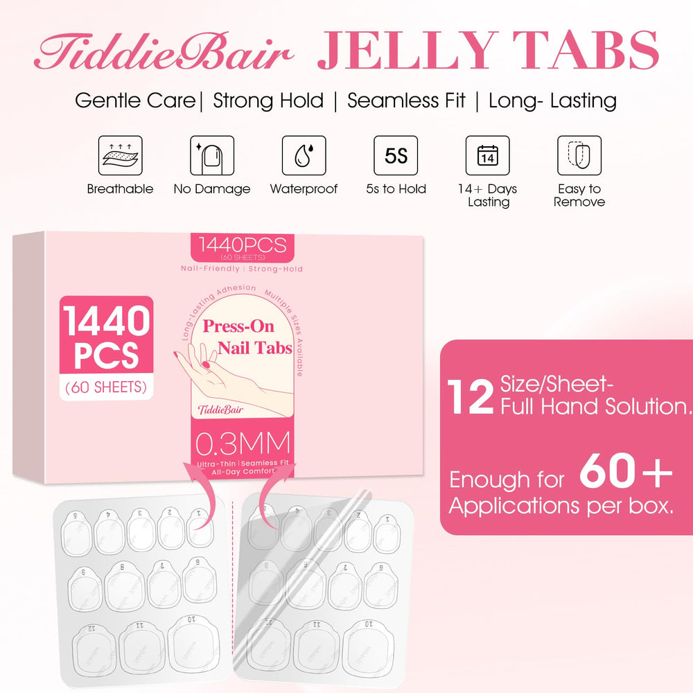 TiddieBair sheet array displaying 12 sizes to match every nail bed