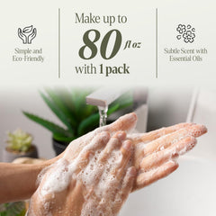 Tidy Kitchen hand using foam wash showing gentle, moisturizing cleanse