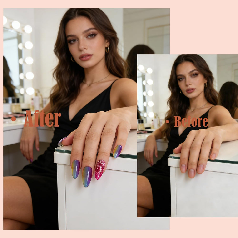 Tiebblove application tools layout with files and cuticle stick for easy prep