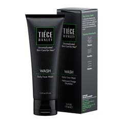 Tiege Hanley bottle front view showing clean packaging and travel benefit