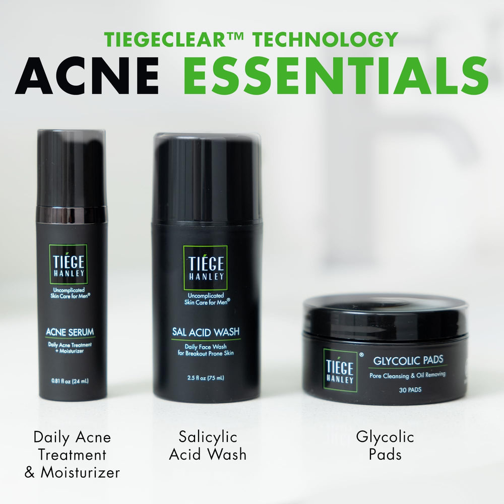 Tiege Hanley glycolic pads open showing pre-soaked exfoliating pads