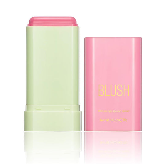 Tiejdhr front view of blush stick showing compact packaging and shade