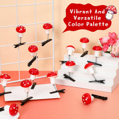 Tigeen mushroom clip clipped into a braid adding whimsical festival-ready flair