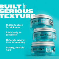 TIGI Bed Head applied to damp hair adding defined texture and volume