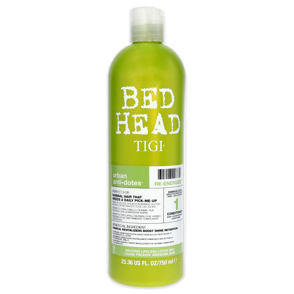 TIGI Bed Head bottle front view showing label and size for convenient daily use