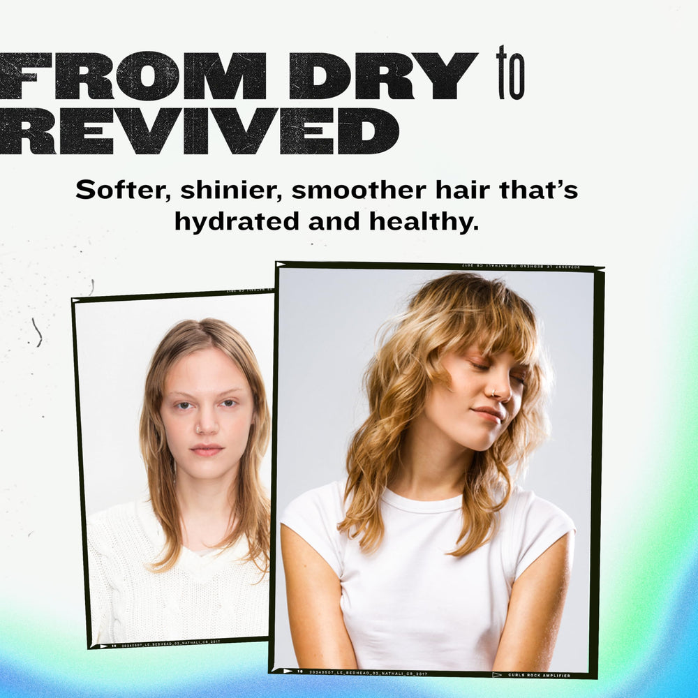 TIGI Bed Head shampoo with resurrection plant image illustrating moisture-retention ingredient benefit