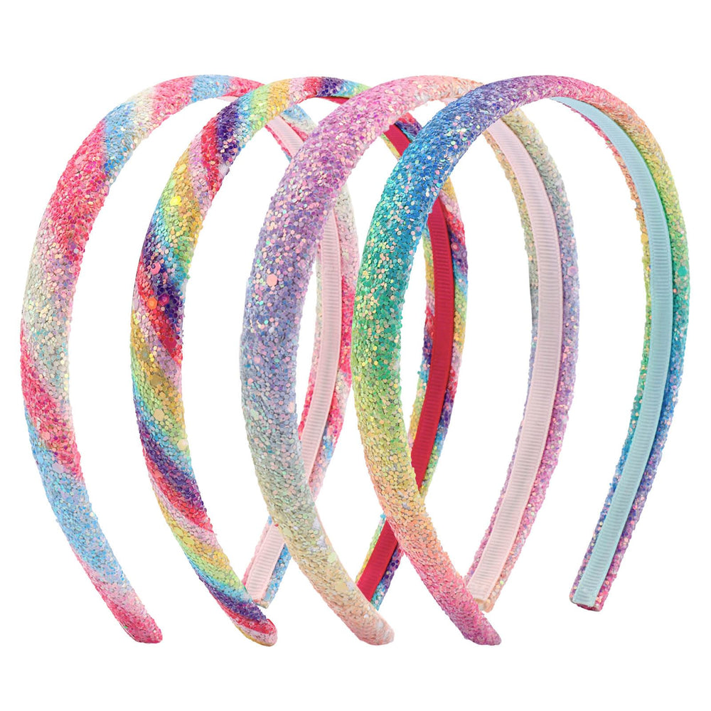 Tihebax front view of four headbands shows colorful set and convenience