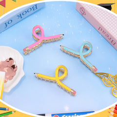 Tihebax pink clip clipped to teacher lanyard adding cheerful coordination