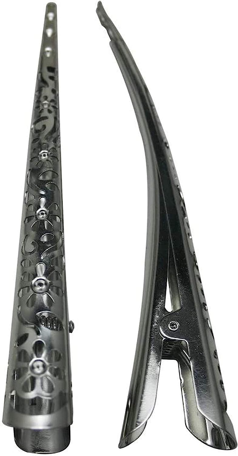 Time Roaming front view silvery flower clip showing decorative finish and secure hold