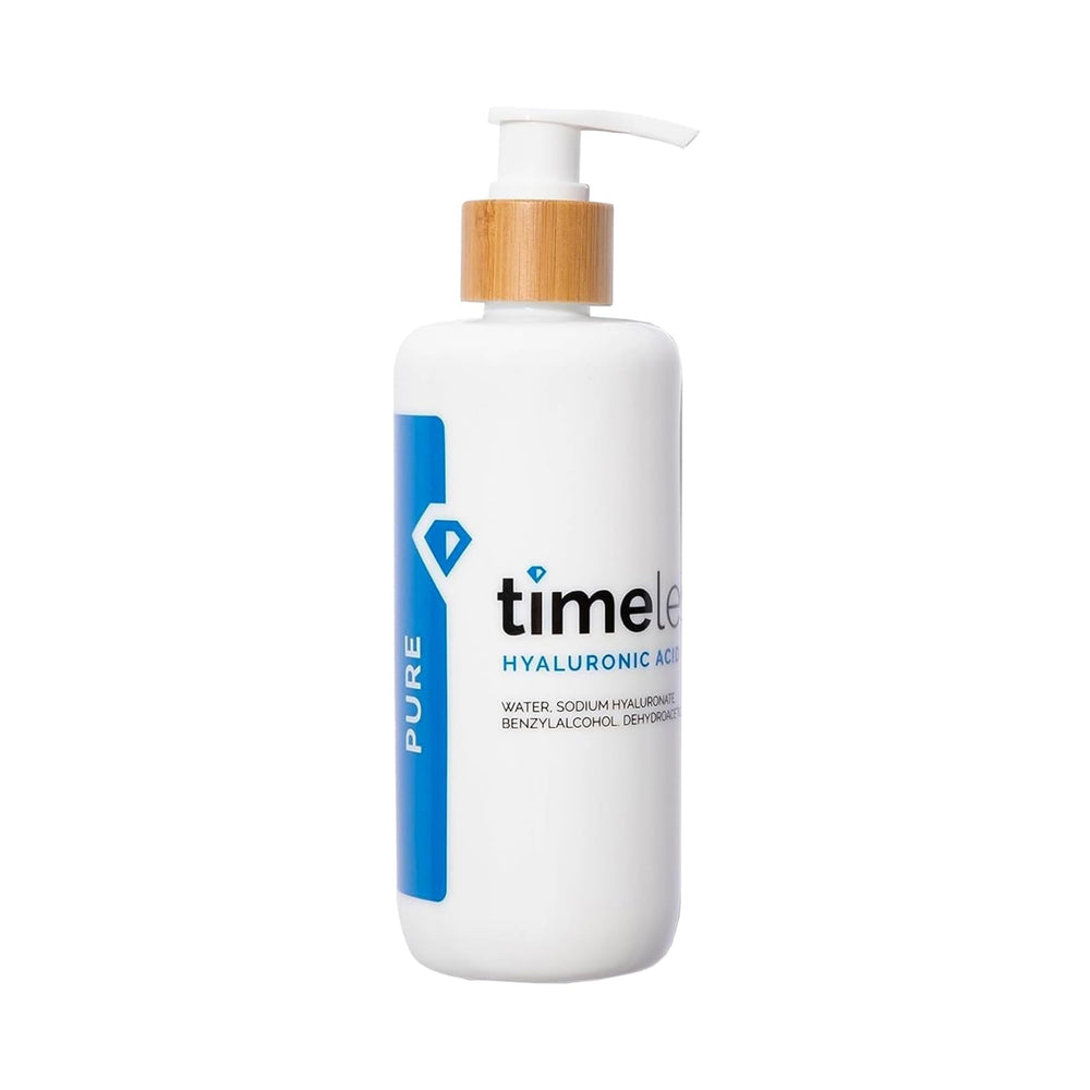 Timeless Skin Care front bottle view showing clean packaging and hydration benefit