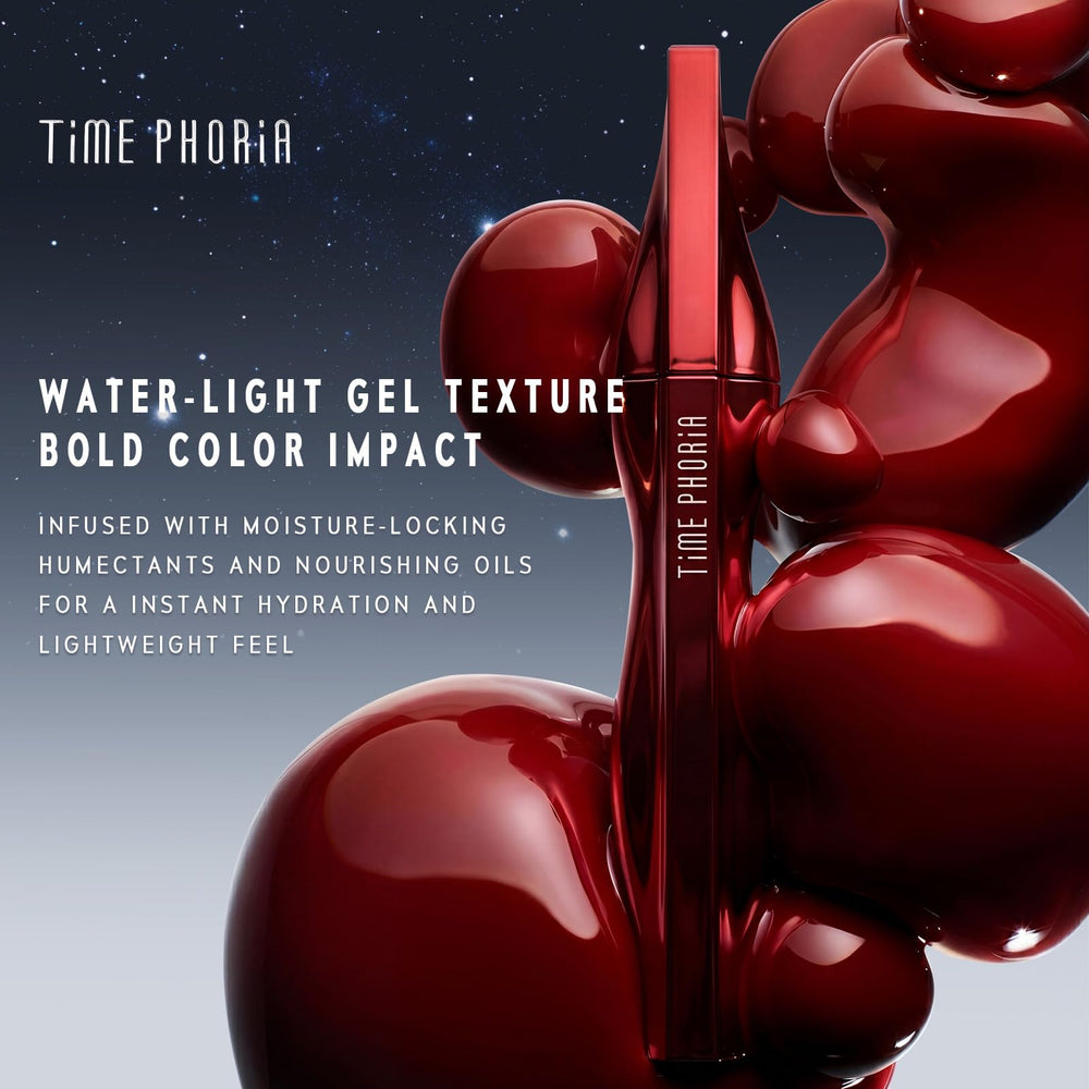 TIMEPHORIA on lips full-coverage look showing vibrant finish