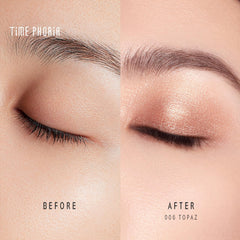 TIMEPHORIA close-up of metallic shimmer reflecting light for luminous lids
