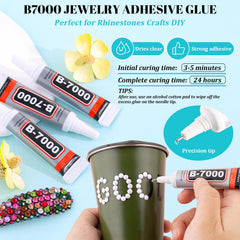 TINKRSTUFF B7000 glue tube with fine needle applicator delivering clear, strong adhesion