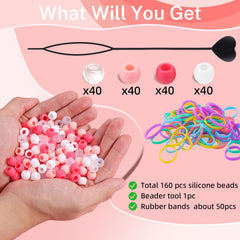 TINKRSTUFF beader tool threading a bead for fast, tangle-free styling