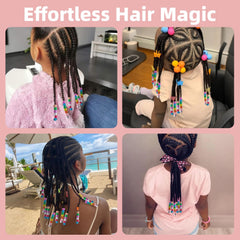 TINKRSTUFF beads shown on braids demonstrating quick styling benefit