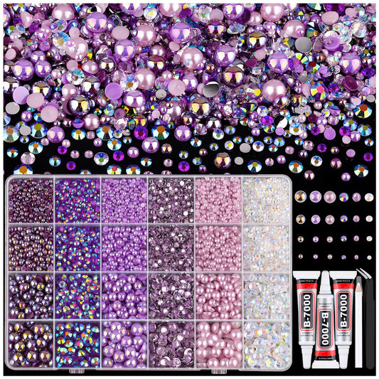 TINKRSTUFF box with 14000pcs pearls and rhinestones showing volume and variety