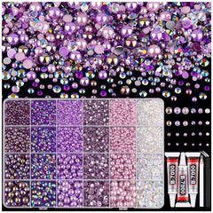 TINKRSTUFF box with 14000pcs pearls and rhinestones showing volume and variety